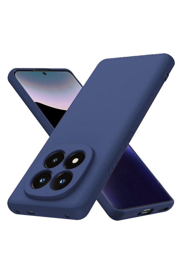 Redmi Note 15 Pro Plus Compatible Silicone Case - Camera Protected Flexible Pastel Color Cover - Navy Blue