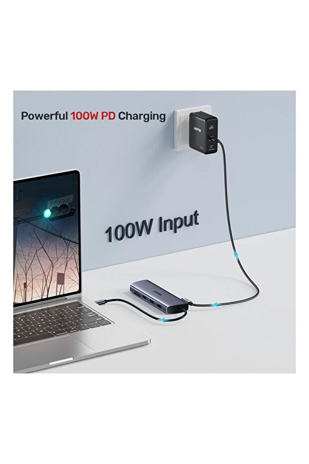 موزع USB-C 9 في 1 مع شاشة مزدوجة وقارئ بطاقات مزدوج وتقنية PD بقوة 100 واط | D1113A - 4