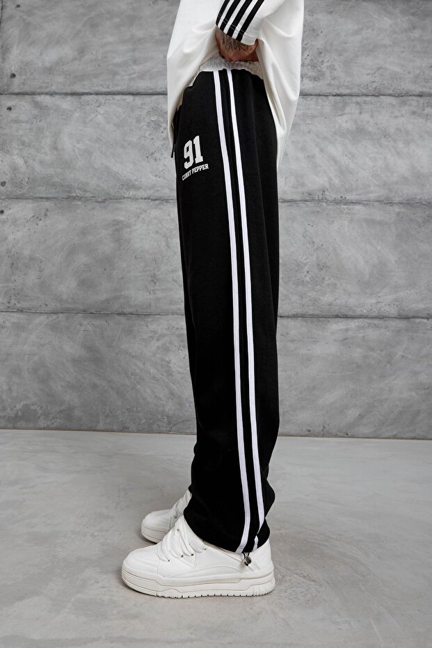 Erkek Siyah 91 Curry Pepper Baskılı Eşofman Altı - 4