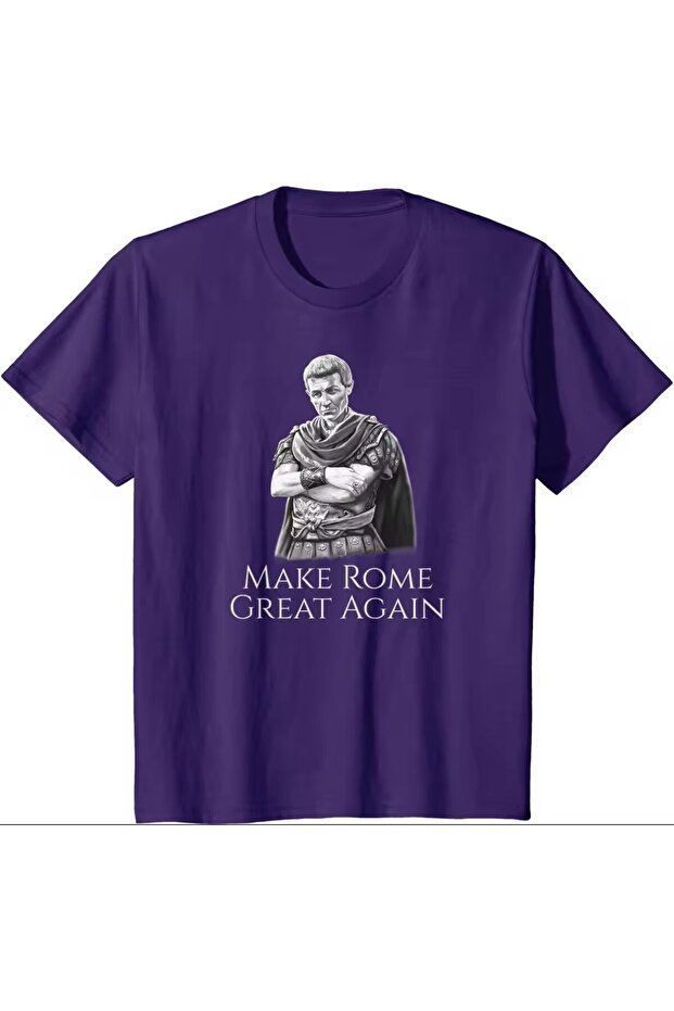تي شيرت قطني للرجال مطبوع عليه عبارة Gaius Julius Caesar Make Rome Great Again