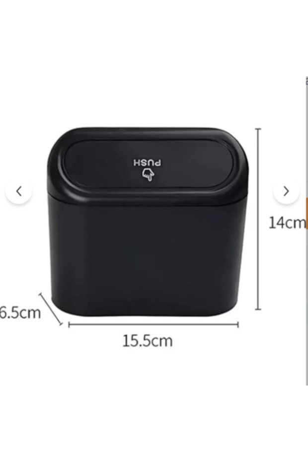 Car Trash Can In-Car Portable Organizer with Lid Garbage Bucket Push Lid Bucket - 3