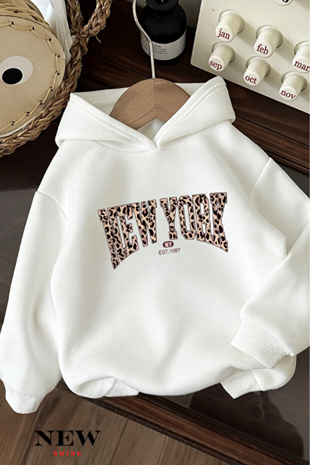 New York Printed Children's Hooded Sweatshirt