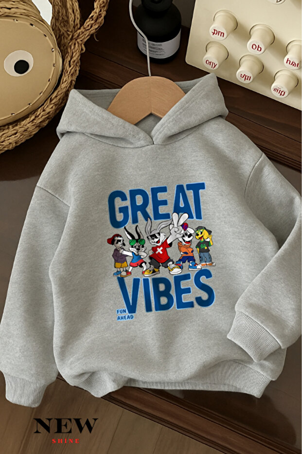 Cartoon Character Children's Printed Hooded Sweatshirt