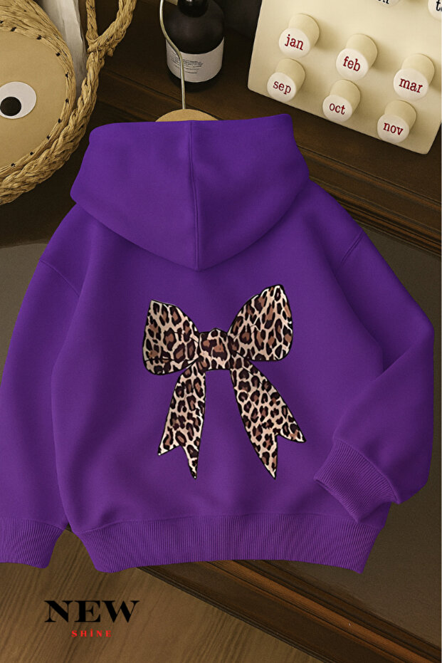 Ribbon Printed Children's Hooded Sweatshirt