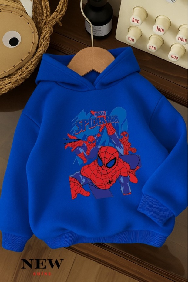 Spider-Man Printed Children's Hooded Sweatshirt