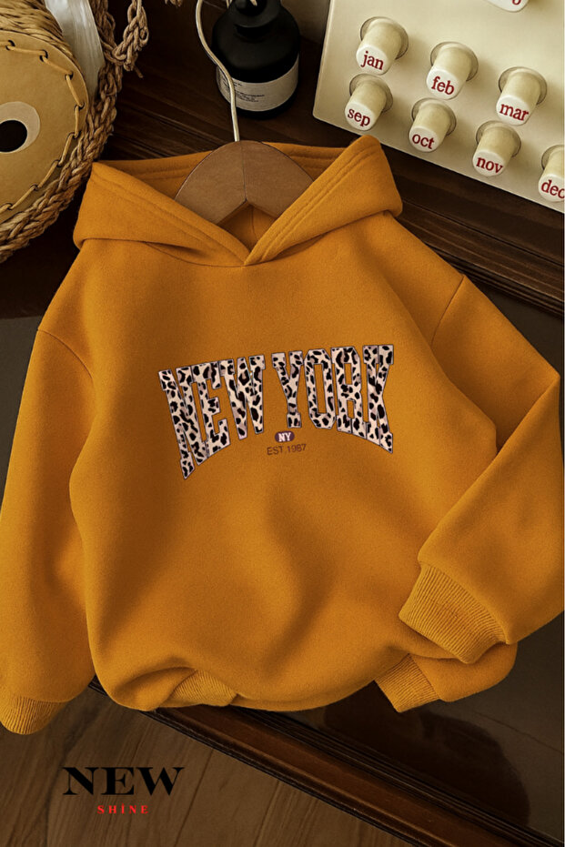 New York Printed Children's Hooded Sweatshirt