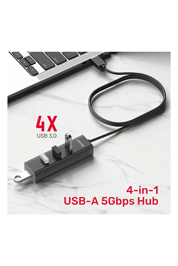 4-in-1 USB-A Hub with USB-C Power | Y-3089V - 3