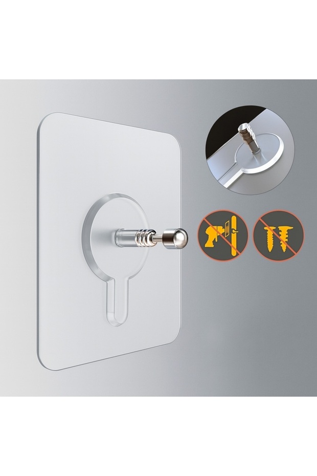 Özel Üretim Yüksek Kaliteli Suya Neme Ekstra Dayanıklı Montajsız Ultra Güçlü Vantuzlu Askı 4 Adet - 1