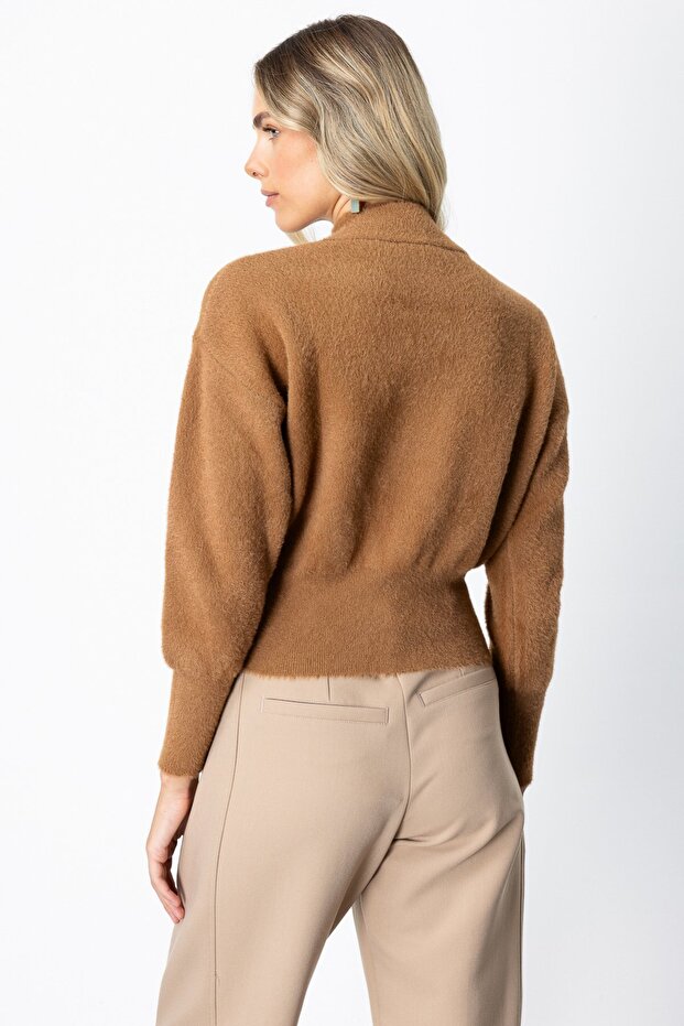 Stand Collar Plush Sweater - 4