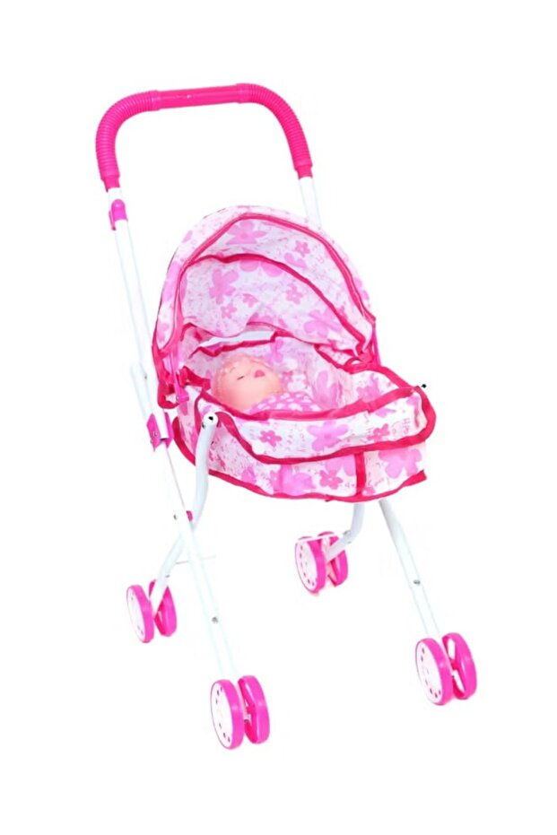 عربة أطفال قابلة للطي مع دمية - 1