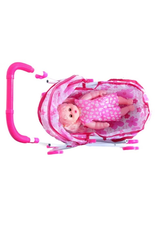 عربة أطفال قابلة للطي مع دمية - 4