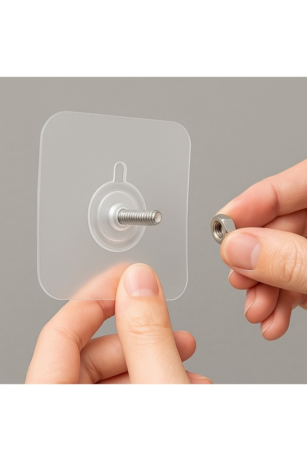 Özel Üretim Yüksek Kaliteli Suya Neme Ekstra Dayanıklı Montajsız Ultra Güçlü Vantuzlu Askı 4 Adet - 7