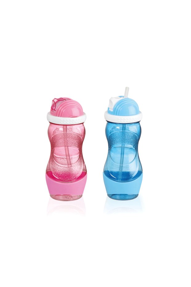 Qlux 400 ml Water Bottle with Straw School Sportsman Camping Water Bottle Qlux Water Bottle with Straw