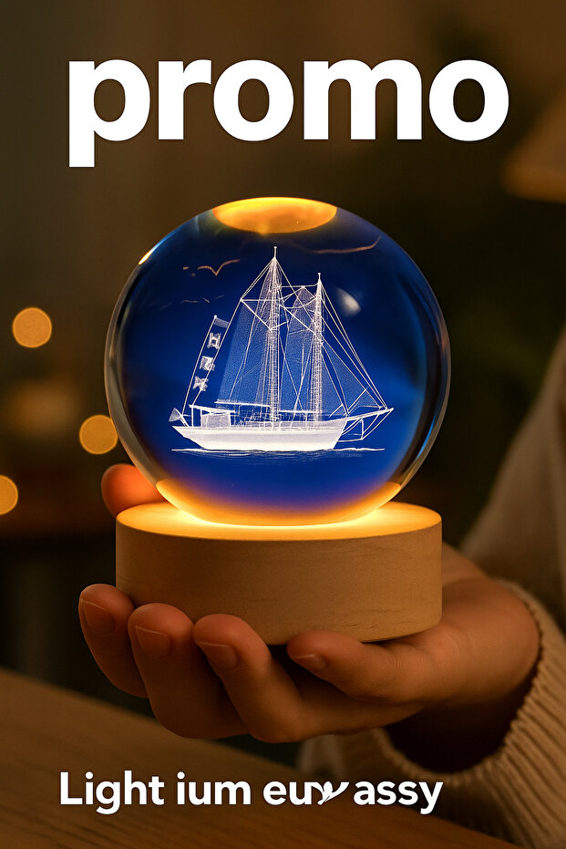 Işıklı Gemi Cam Küre - 2