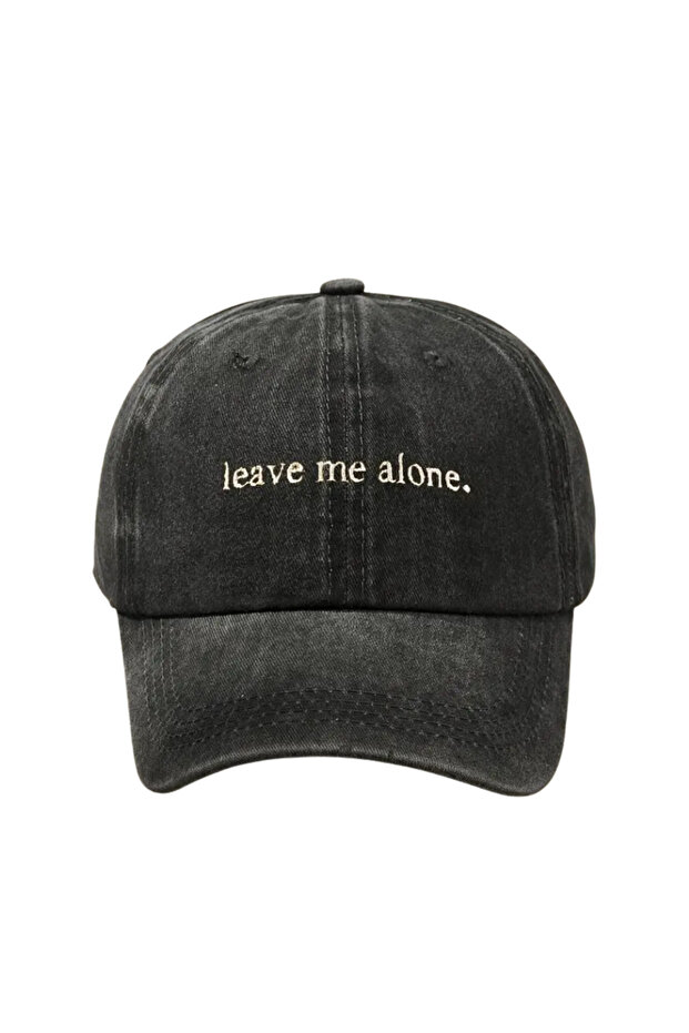 Leave Me Alone Embroidered Printed Washable Hat / Baseball Cap / Embroidered Acid Wash Leave Me Alone Cap