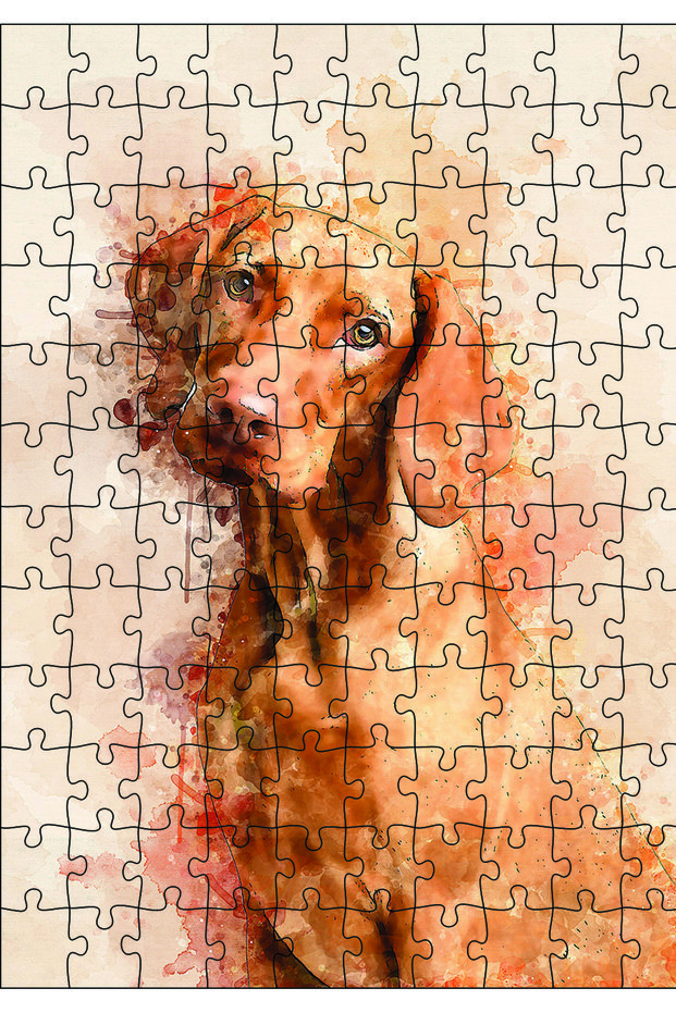 Cakasepetim Watercolor Hunting Dog 120 Piece Puzzle Jigsaw Puzzle Mdf (Wood)