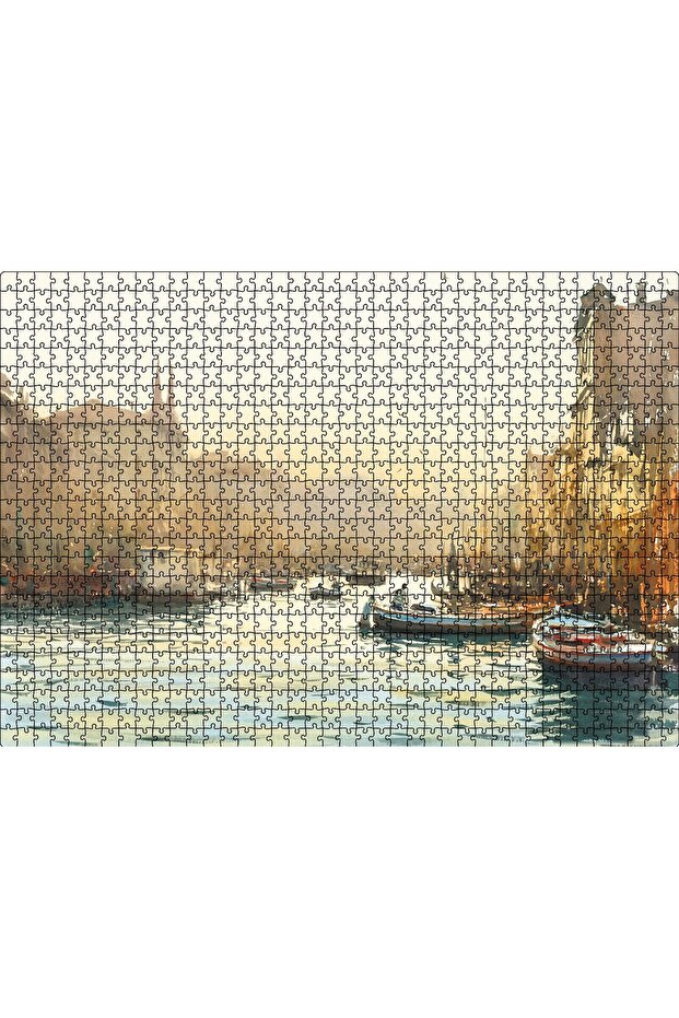 Cakasepetim Boat City Landscape 1000 Piece Puzzle Jigsaw Mdf (Wood)