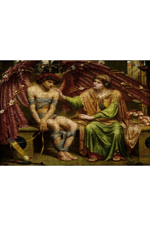 Cakasepetim Bandaged Love and Hope Oil Painting 500 Piece Puzzle Jigsaw Mdf (Wood)