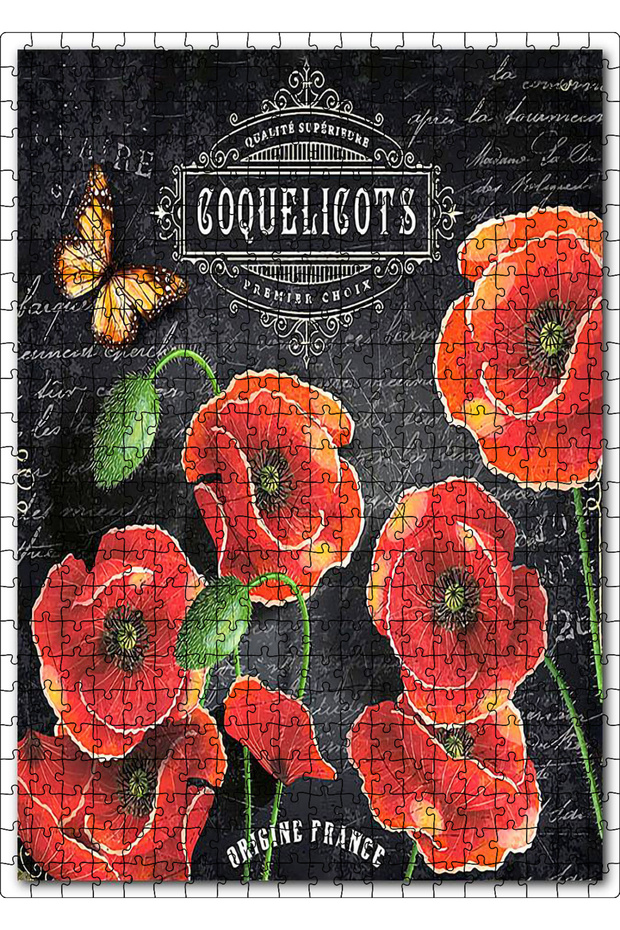 Cakasepetim 500 Piece Puzzle Jigsaw Puzzle Mdf (Wood) with Image of a Poppy Banner on the Ground