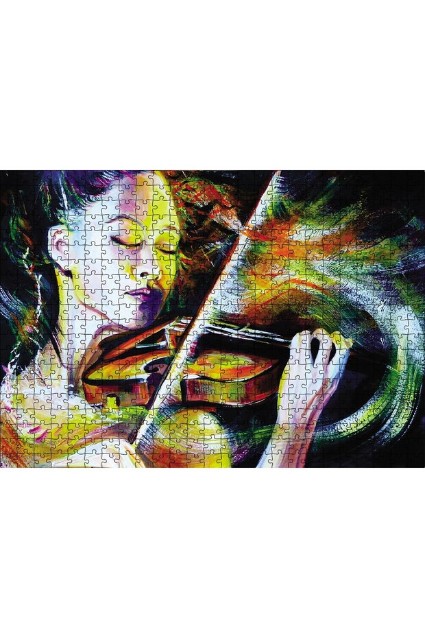 Cakasepetim Woman Playing the Violin 500 Piece Puzzle Jigsaw Mdf (Wood)