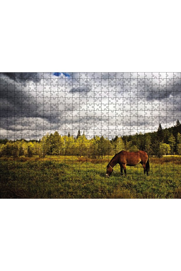 Cakasepetim Landscape Horse Forest 500 Piece Puzzle Jigsaw Mdf (Wood)