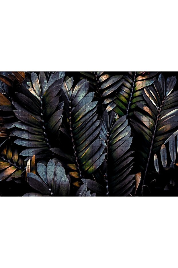 Cakasepetim Dark Green Leaves Dark Mode 500 Piece Puzzle Jigsaw Puzzle Mdf (Wood)