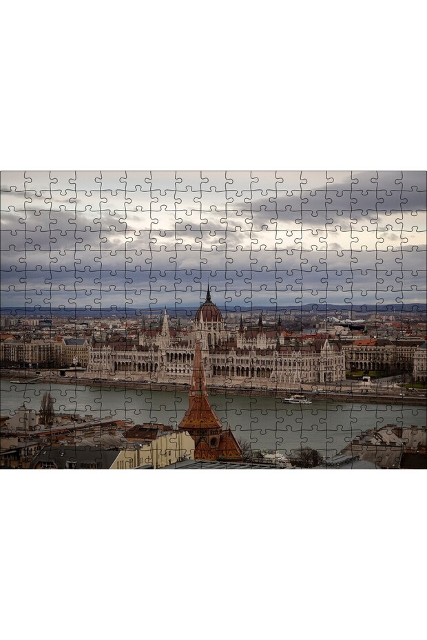 Cakasepetim City with the River That Divides It and Historical Buildings 255 Piece Puzzle Jigsaw Mdf (Wood)