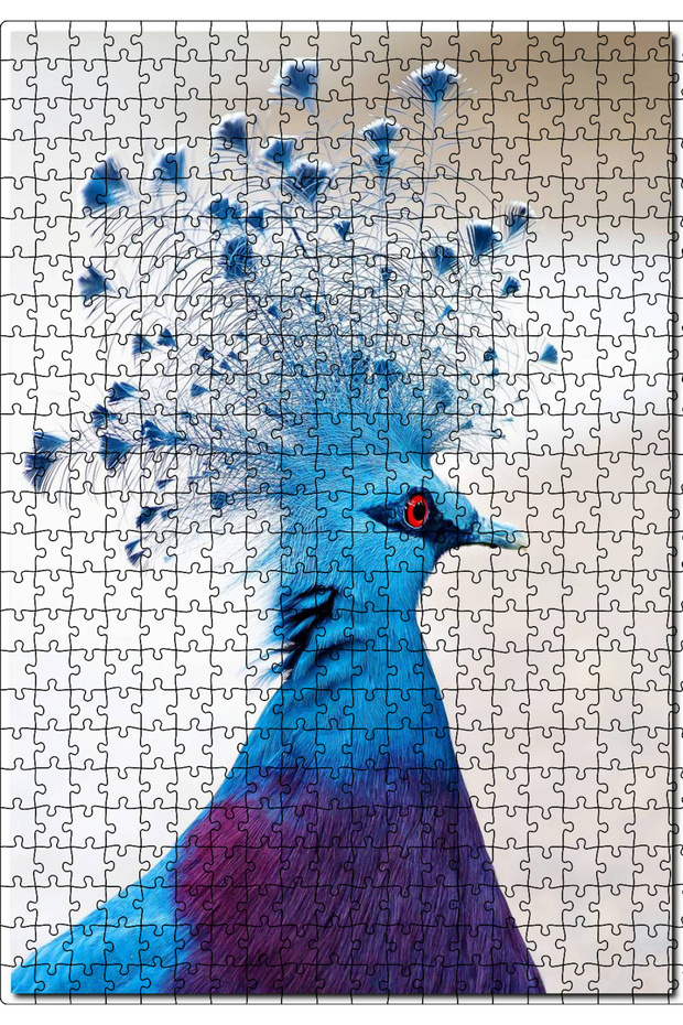 Cakasepetim Victorian Crowned Dove Close-Up 500 Piece Puzzle Jigsaw Puzzle Mdf (Wood)