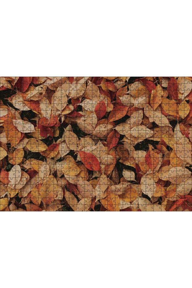 Cakasepetim Autumn Leaves on Top of Each Other 500 Piece Puzzle Jigsaw Puzzle Mdf (Wood)