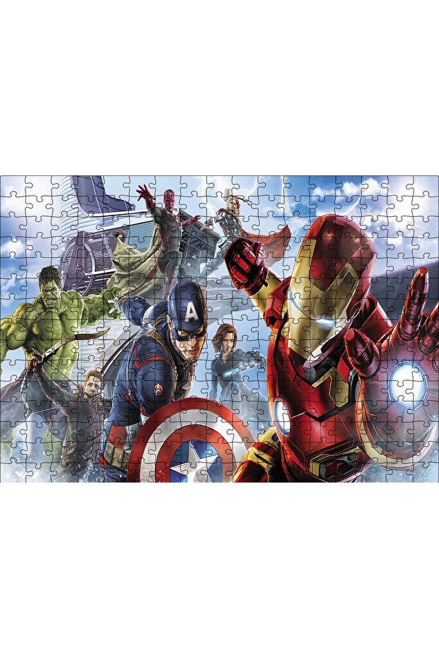 Cakasepetim Avengers Captain America Full Squad 255 Piece Puzzle Jigsaw Mdf (Wood)