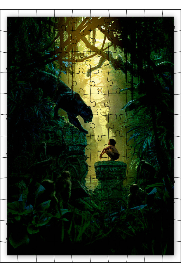 Cakasepetim 120 Piece Puzzle Jigsaw Puzzle with Mowgli and Bagheera Image Mdf (Wood)