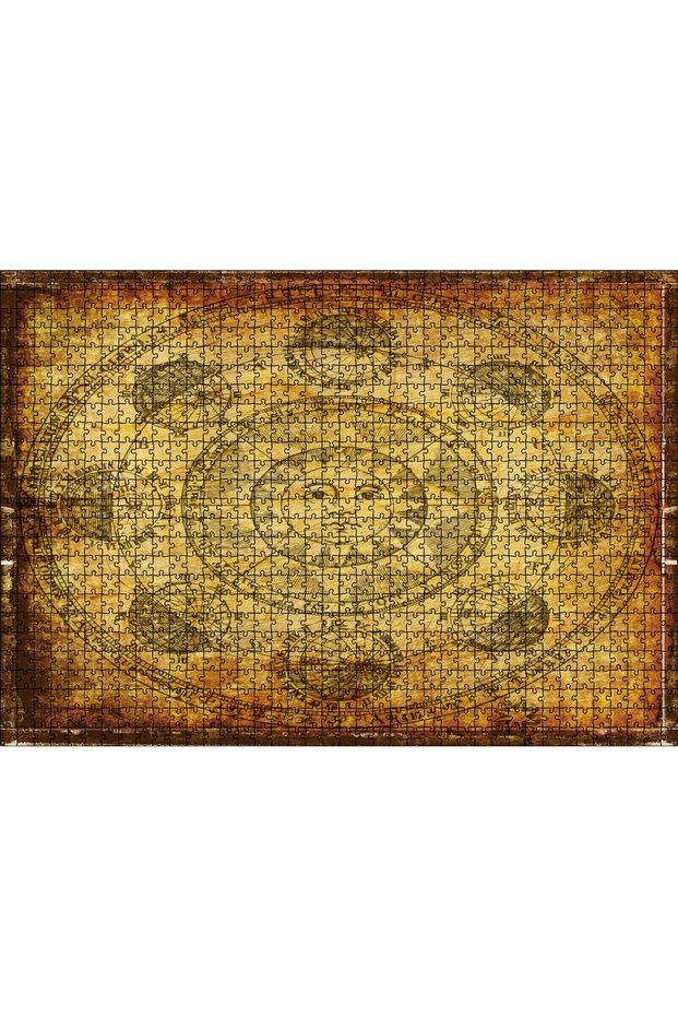 Cakasepetim Horoscope Sun Planets Angles Visual 1000 Piece Puzzle Jigsaw Mdf (Wood)