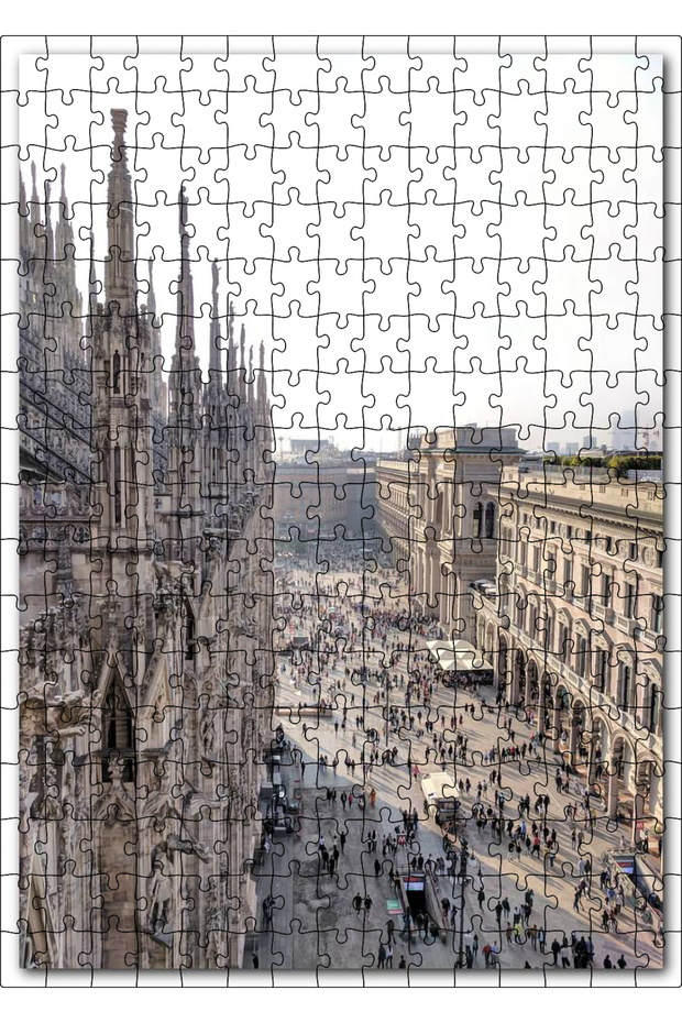Cakasepetim the Cathedral and People in the Square 255 Piece Puzzle Jigsaw Mdf (Wood)