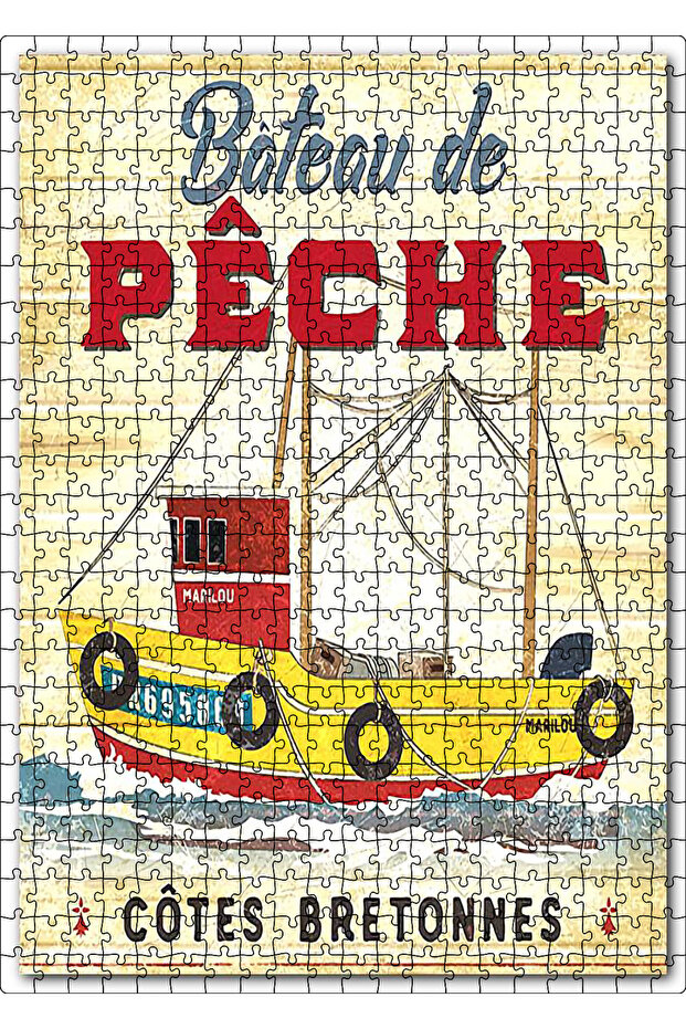 Cakasepetim Fishing Boat Banner Image 500 Piece Puzzle Jigsaw Puzzle Mdf (Wood)
