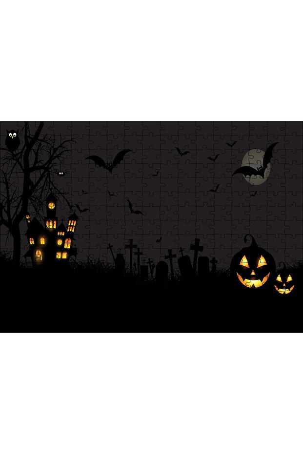 Cakasepetim Full Moon on Halloween 255 Piece Puzzle Jigsaw Puzzle Mdf (Wood)