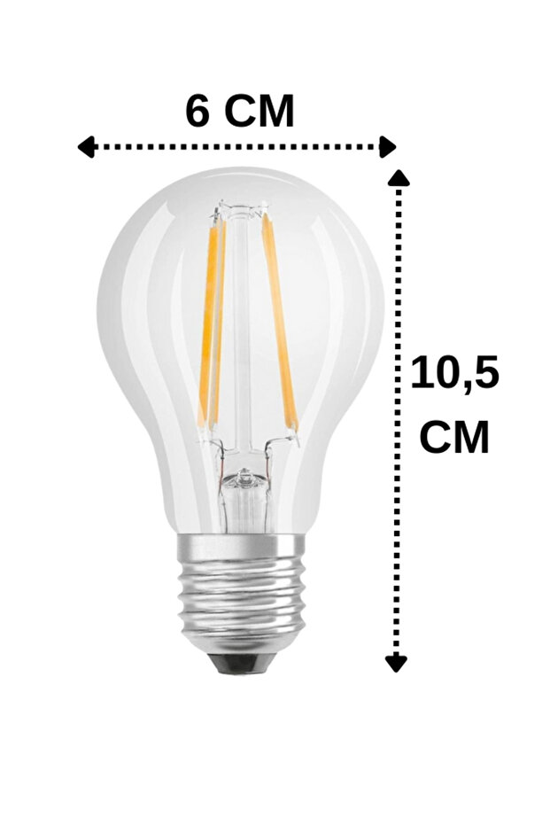 (2 Adet) 6,5W (60W) 2700K (Sarı Işık) Dim Edilebilir E27 Duylu (Kalın Duy) Led Şeffaf Ampul - 3