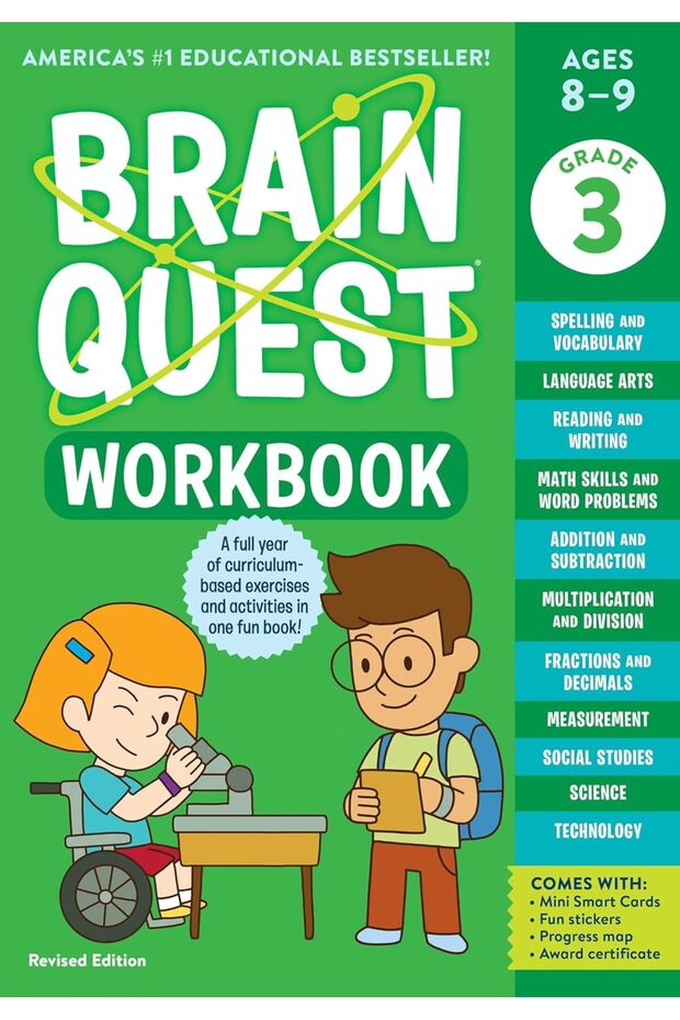 كتاب تمارين Brain Quest: الطبعة المنقحة للصف الثالث (كتب تمارين Brain Quest)