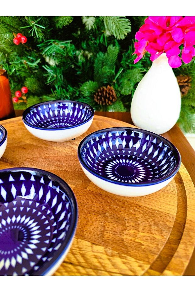 Revve Blue Lorient New Bone China Mini Tabak 9x9x2,8 cm ( 1 Adet ) - 4