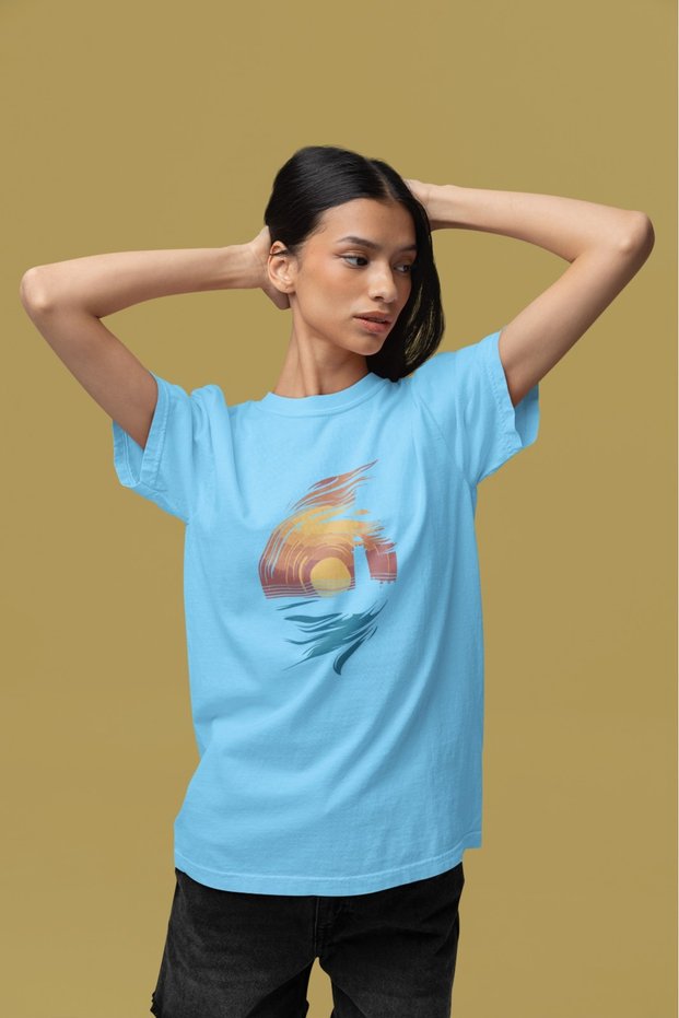 Girls/Women's Df Sun Transfer Printed Round Neck Short Sleeve T-Shirt