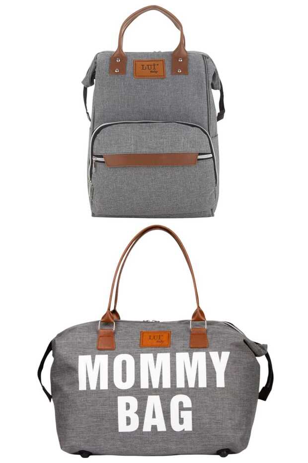 Lui Baby Anne Bebek Bakım Sırt Çantası Askı Aparatlı Ve Mommy Bag Omuz Çantası 2'li Set