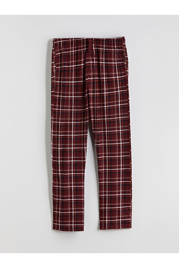 Standart Kalıp Ekose Erkek Pijama Alt - 5