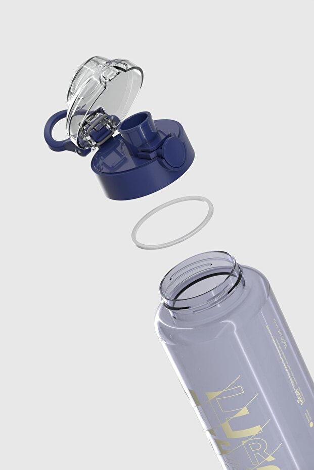 Saga Loop Text Patterned 1000 ml Tritan Flask 912138 Blue - 4