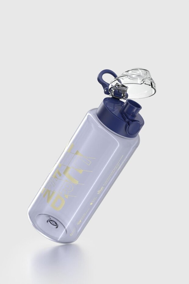 Saga Loop Text Patterned 1000 ml Tritan Flask 912138 Blue - 3