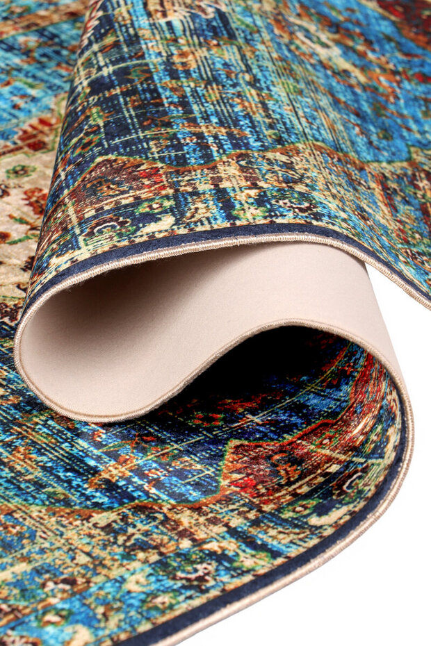 Mavi Süngerli Kadife Seccade - 3