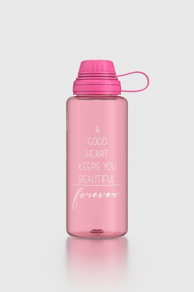 Aegean Script Patterned 1000 ml Tritan Water Bottle 912141 Fuchsia - 1