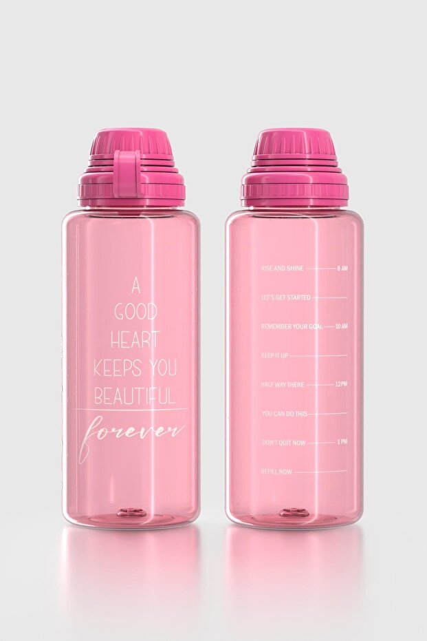 Aegean Script Patterned 1000 ml Tritan Water Bottle 912141 Fuchsia - 2