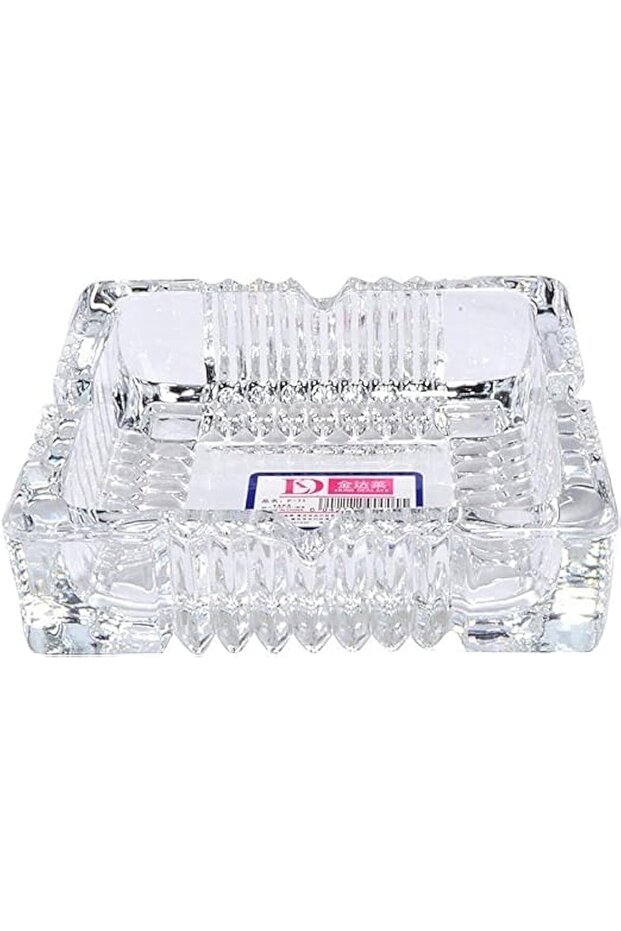ECVV Square Glass Ashtray For Home Indoor And Outdoor Decorative Square Tabletop Ashtray For Cigars