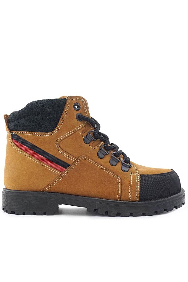 Hakiki Deri Sarı Bağcıklı Fermuarlı Çocuk Bot - 3