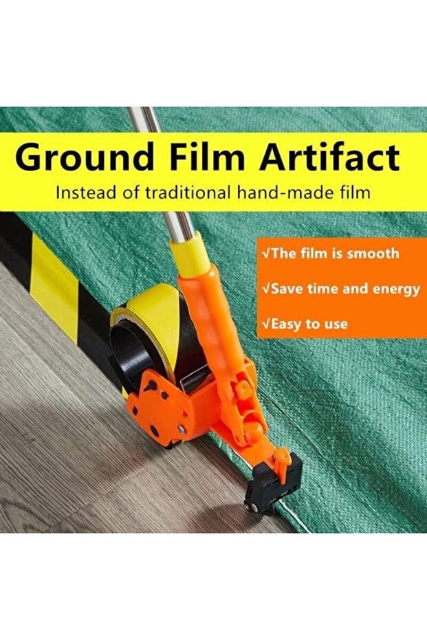 Bending-Free Floor Tape Applicator Quick-Sticking Device For Masking Paper With Extendable Pole - 2