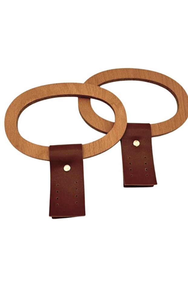 Angel Bag Accessory Oval Leather Wooden Bag Handle Light Color